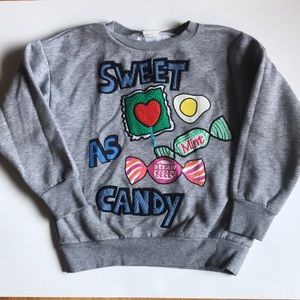 Zara girls grey candy sweater sz7